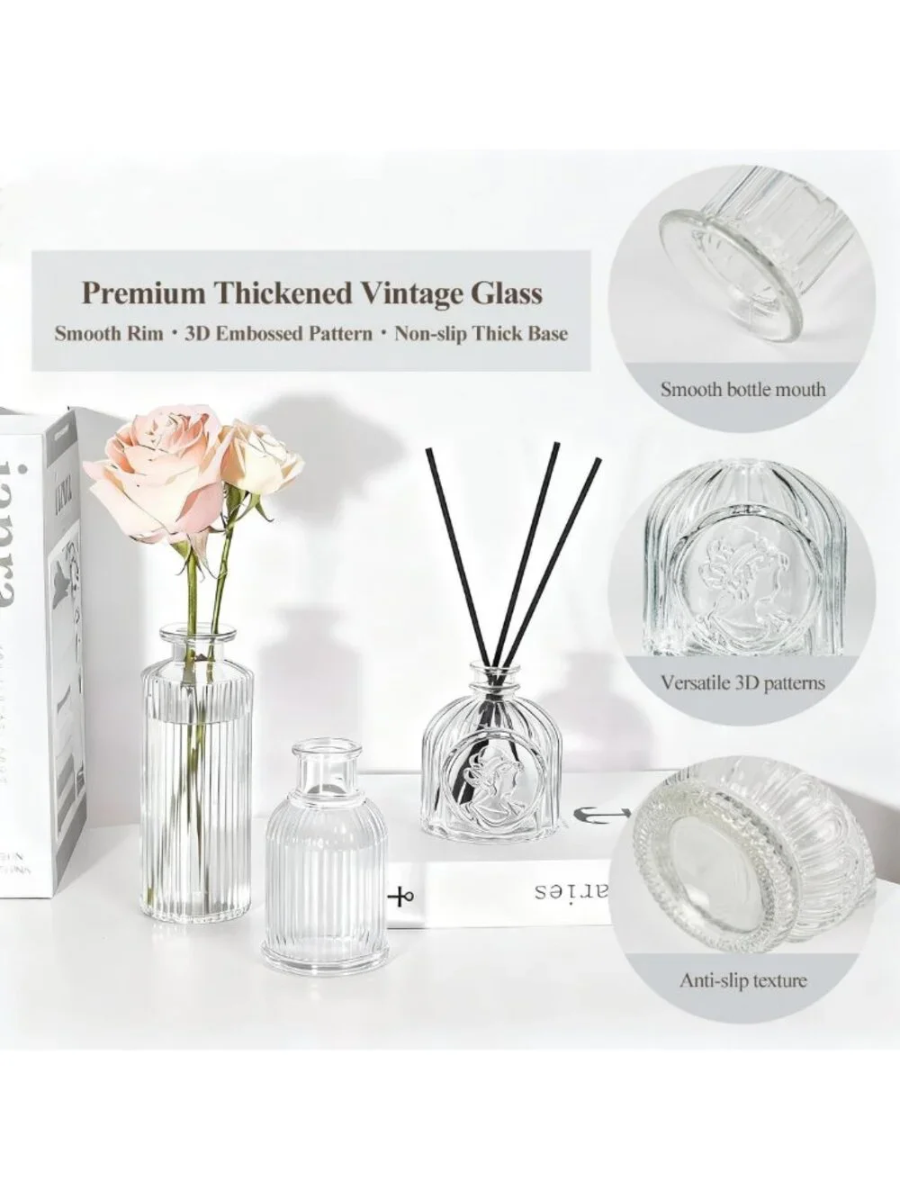 Set of 12 Clear Glass Bud Vases - Small Flower Centerpieces for Weddings